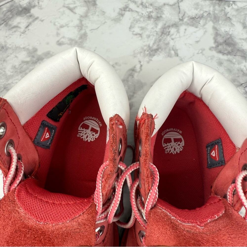 TIMBERLAND Work Boots Girls Toddler Sz 10 Pink “Rose Of Sharon” Waterproof - Picture 7 of 14